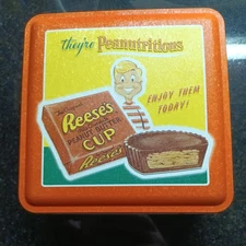 Vintage Reese’s Peanut Butter Tin Hershey’s Millennium Series Canister 1997
