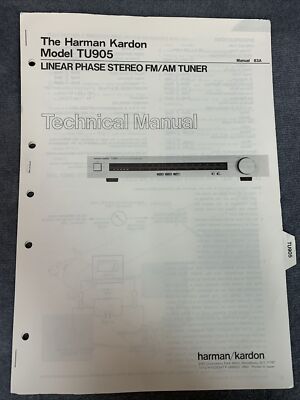Harman Kardon TU905 Tech Manual [Original w/Schematics, Diagrams, Part List]