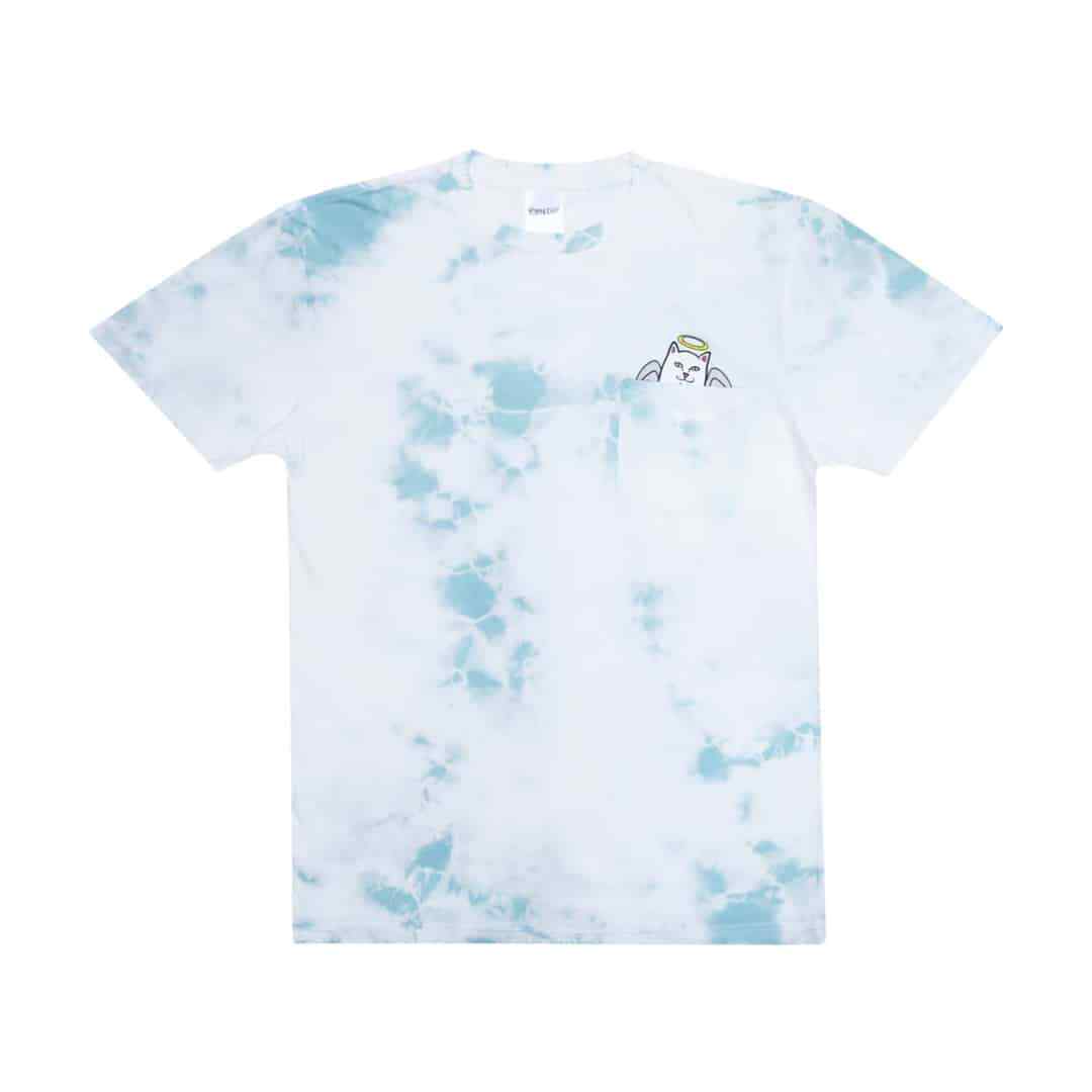 Футболка RIPNDIP Lord Angel с коротким рукавом и карманом (светло-голубая с застежкой-молнией)