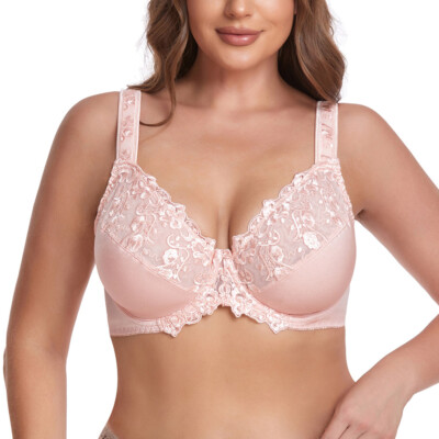 Damen Minimizer BH ohne Einlagen mit Spitze mit Bügel Große Größen CD DD F G H I