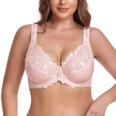 Damen Minimizer BH ohne Einlagen mit Spitze mit Bügel Große Größen CD DD F G H I - Bild 1 von 4