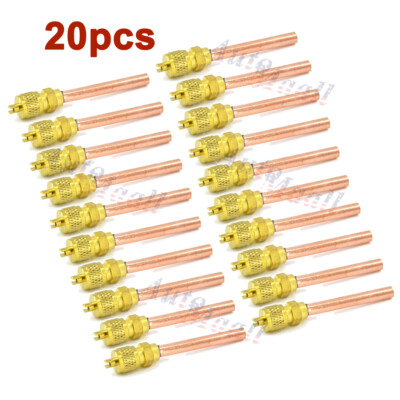 20pcs Service/Access Valve 1/4'' SAE x 1/4'' OD x 2.75'' Stem Core & Core Remover