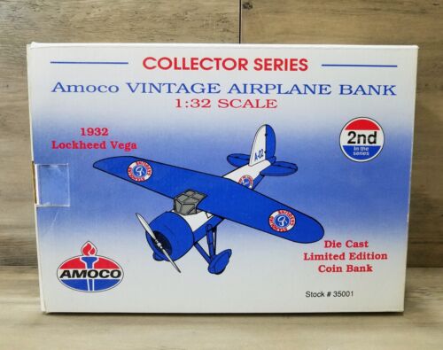 Amoco 1932  Lockheed Vega 1:32 Die Cast Metal Airplane Bank by Spec Cast - Picture 1 of 12