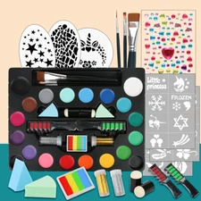 Face Painting Kit for Kids 18 Colors Water Based Non Toxic Face Paint Xmas Gift