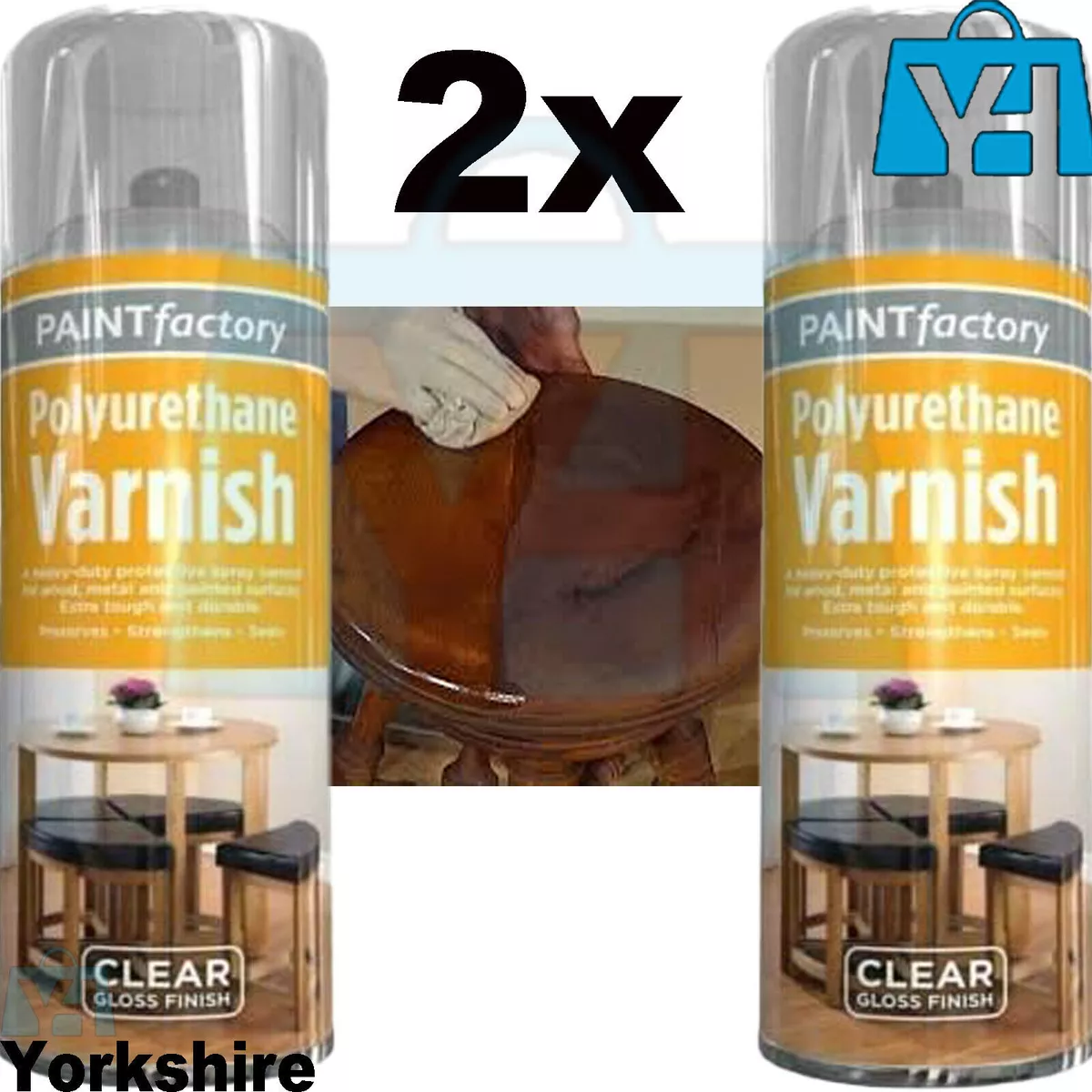 2x 400 ml Polyurethane Clear Varnish Gloss Spray Paint Sealer Wood