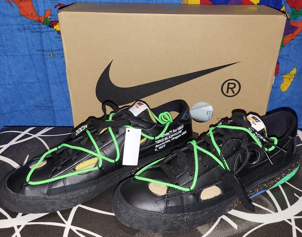 Nike Blazer Low x Off-White Black/ Electro Green Men's Size 14