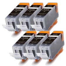 6 PK BLACK Ink w/ CHIP for PGI 225 BK Canon Pixma MG5220 MG5320 MG6120 MG6220