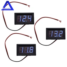 3× DC 4.5-30V Blue LED 3Digital Display Voltage Meter Voltmeter Panel Motorcycle