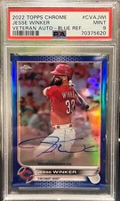 2022 Topps Chrome Jesse Winker Blue Parallel Auto #83/150 Reds / METS SP