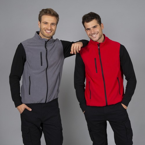 JRC PRAGA Micro Pile Felpa Zip Intera Smanicato Senza Maniche con Tasche da Uomo - Picture 3 of 13