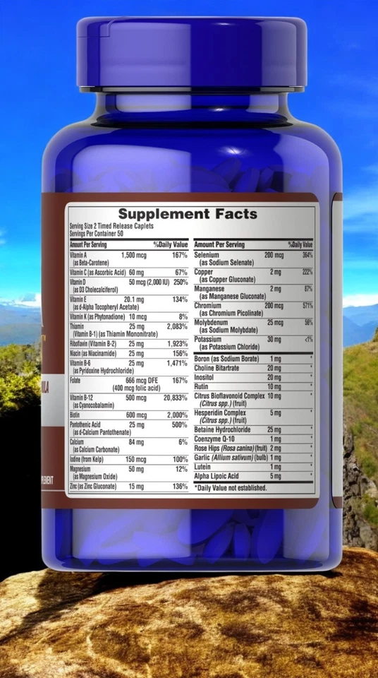 Mega Vita Min Multivitamínico para Personas Mayores 100 Comprimidos Exp 04/2027 Liberación Temporada Foto 3 de 4