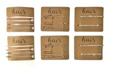 18 Pcs Assorted Scunci Stylish Hair Bobby Pins Clips Rhinestone Pearls Words