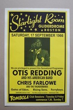 Otis Redding Concert Tour Poster 1966 Starlight Room Gliderdrome Boston--
