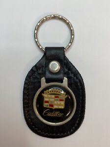 Single Sided Leather Keychain Cadillac GM General Motors