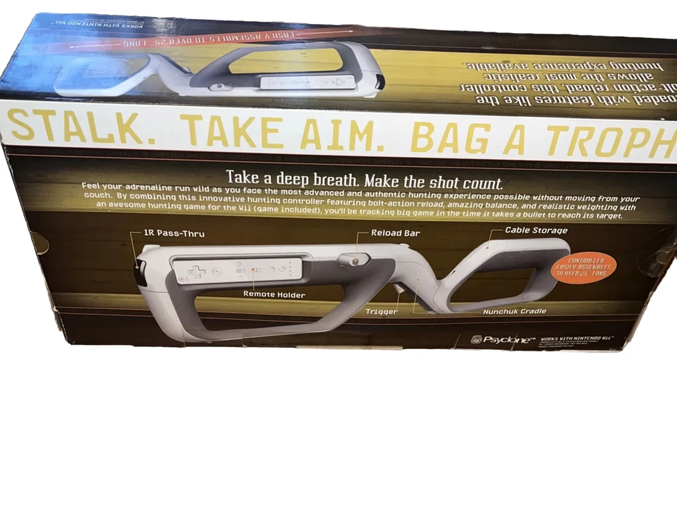 PSYCLONE Bass Pro Shops Hunting Controller GUN with The Hunt Game NINTENDO WII - Image 3 of 4
