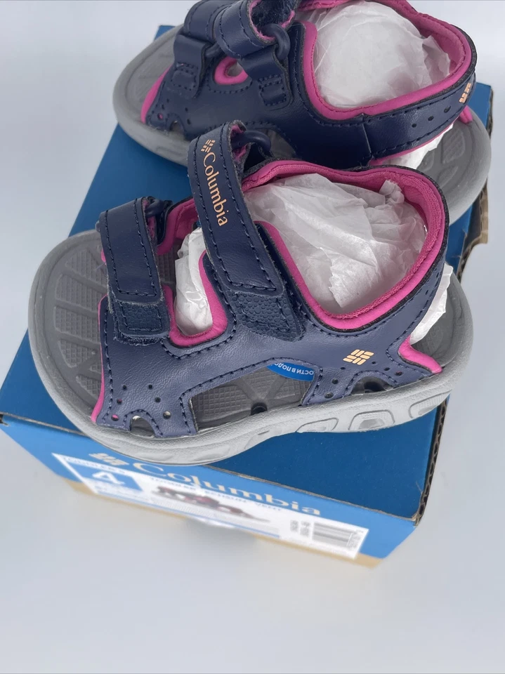 Сандалии для девочек ясельного возраста Columbia размер 4 розовые синие быстросохнущие Techsun Vent новые без коробки детские - Изображение 3 из 4