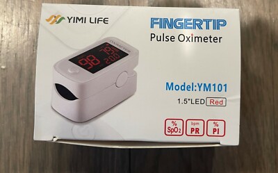 Yimi Life Fingertip Pulse Oximeter 1.5'' LED Red %/SpO2 bpm/PR %/PI Model # YM101