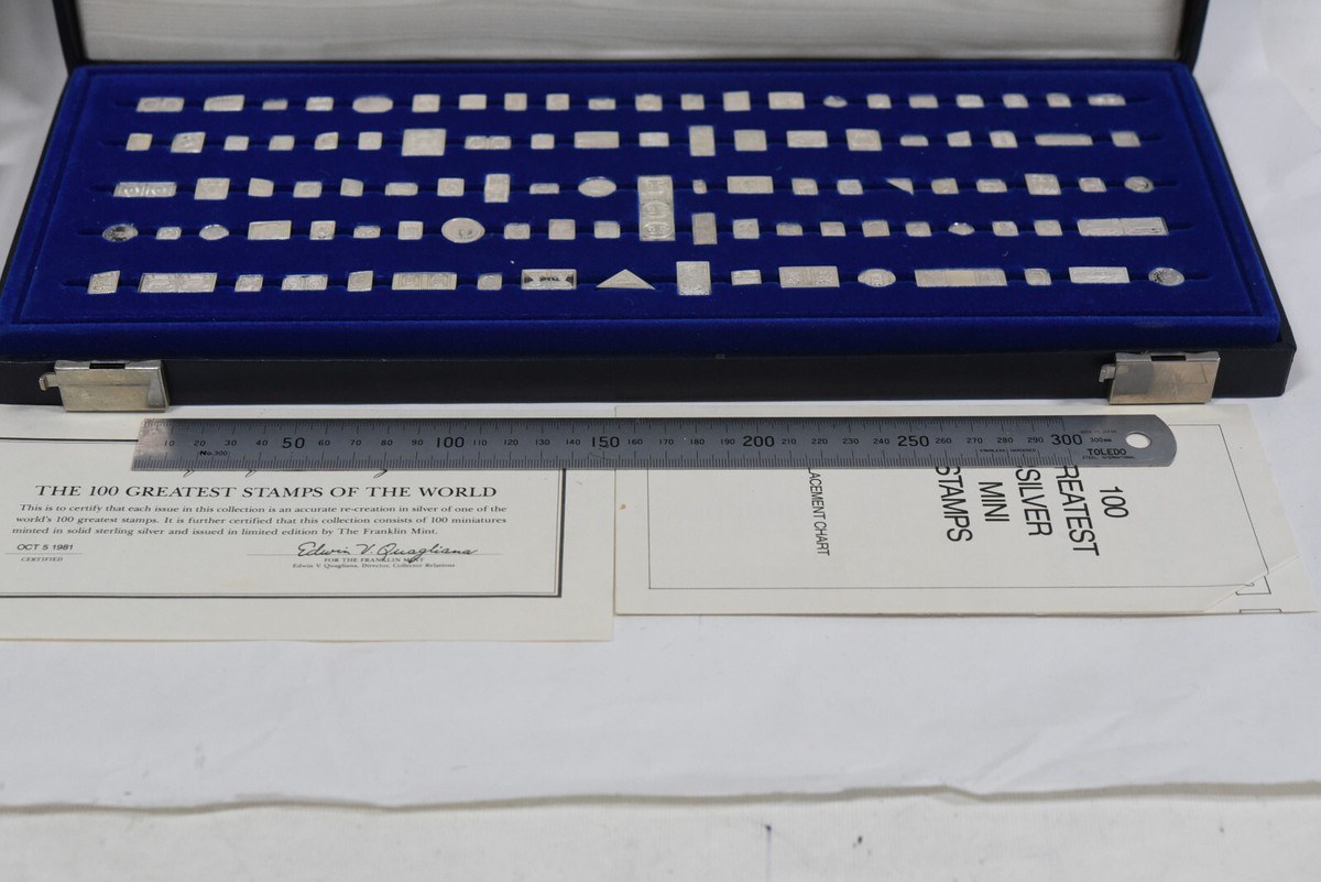 Franklin Mint Silver 100 Greatest Stamps of the World Complete