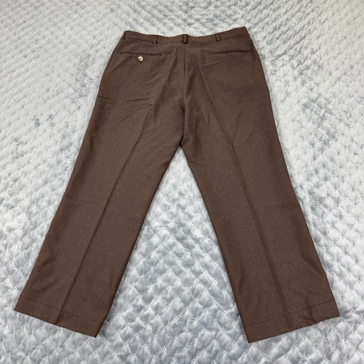 Vintage 60s Green Cotton Slacks Size 34 x 30 Made in USA