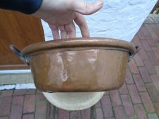 ANCIENNE GRANDE BASSINE A CONFITURE EN CUIVRE 19 eme 38 X 12,6 CMS