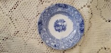 ANTIQUE STAFFORDSHIRE BLUE TRANSFERWARE CHILDS DOLL TOY MINIATURE plate 3 3/8"
