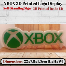 Xbox 3D printed Logo Self Standing Sign Gaming Desk Shelf Decor Collectors Art