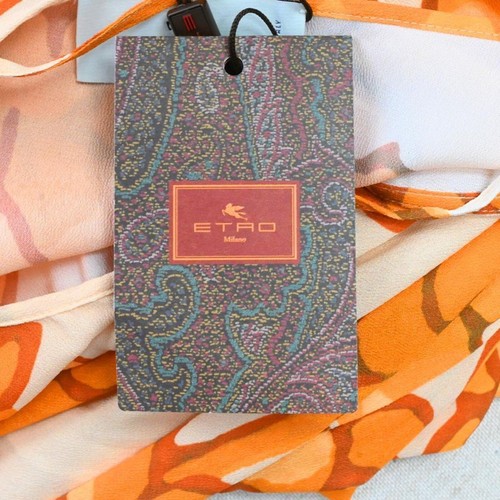 Etro Milano Tunic Dress One Size Orange Grape Print Tasseled Pullover Kaftan - Picture 7 of 8