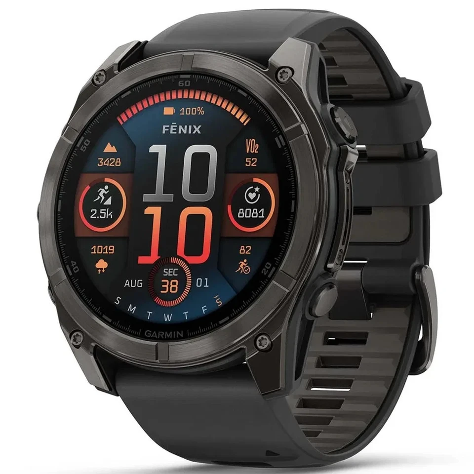 Garmin fenix® 8 51mm AMOLED Sapphire Schwarz/Carbongrau Titan Silikon-Armband - Bild 2 von 4