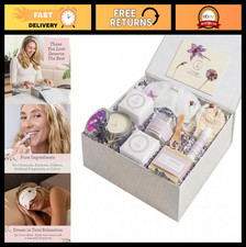 Luxury Spa Gift Set for Women - 7 Piece Lavender Relaxation Kit with Candle, Bod