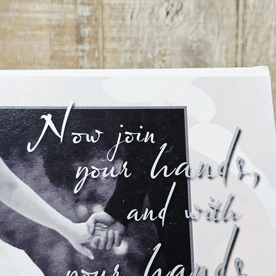 Leanin Tree Wedding Greeting Card White Red Silver Hands Hearts Shakespeare - Image 2 of 4