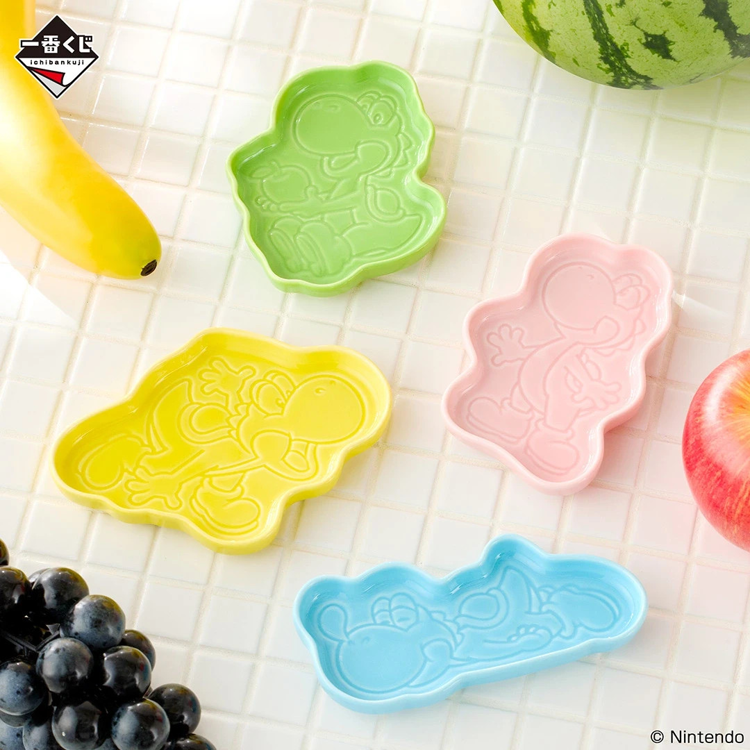 Yoshi Super Mario Ichiban Kuji Plate Collection Bowl D Prize All 4 Set Japan New