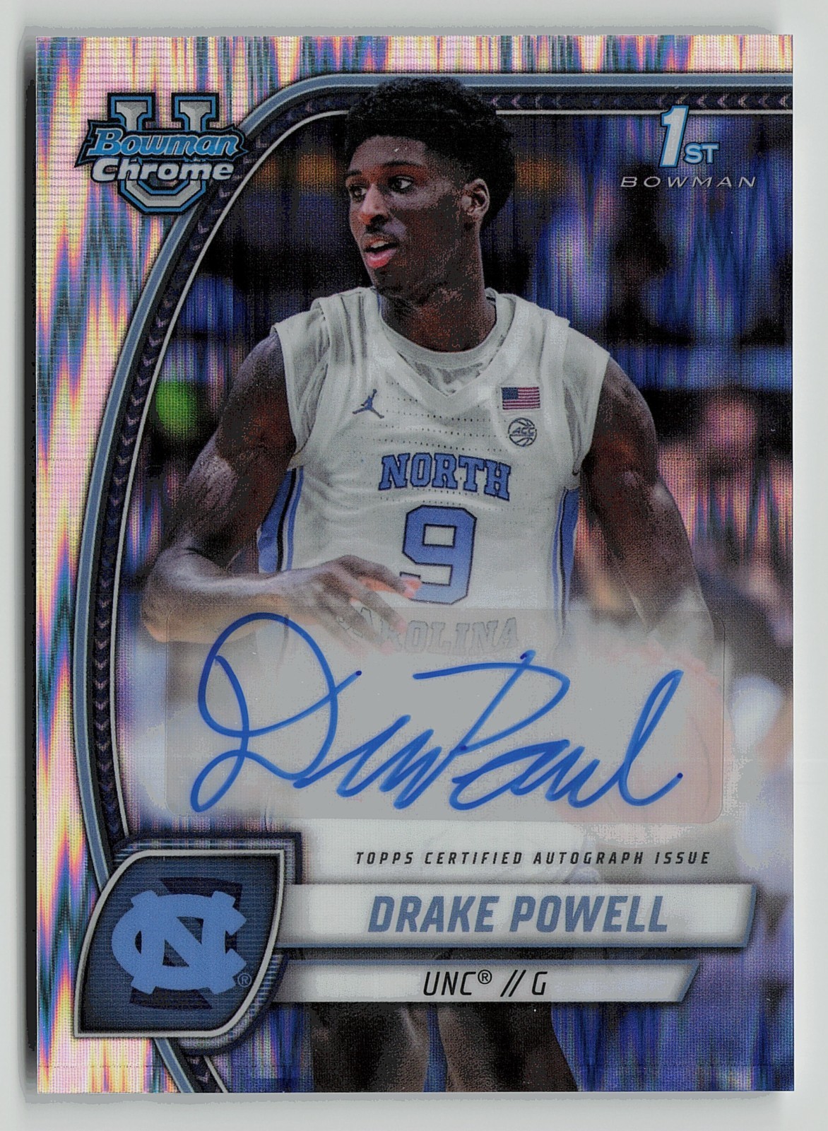 2024-25 Bowman Chrome U 1st Drake Powell Stealth Refractor Auto #69 1st Bowman