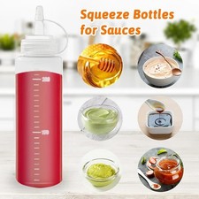 Large Squeeze Condiment Bottles with Nozzles Ketchup BBQ Sauces Olive Oil Bottle