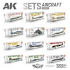 AK Interactive: Aircraft Color Sets - Model Acrylic Paint Colors Air Set