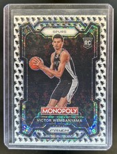 2023-24 Panini Prizm Monopoly Victor Wembanyama Man Black & White RC #81 Spurs