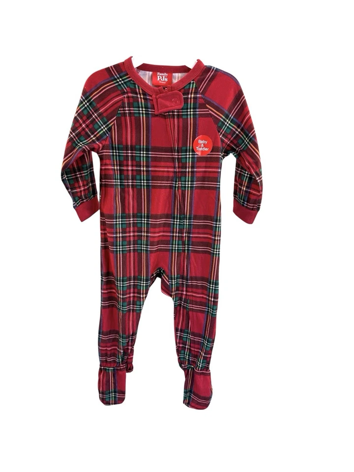 Family PJs Brinkley Plaid Footed Holiday Pajamas 18M NEW!! - Image 2 of 4