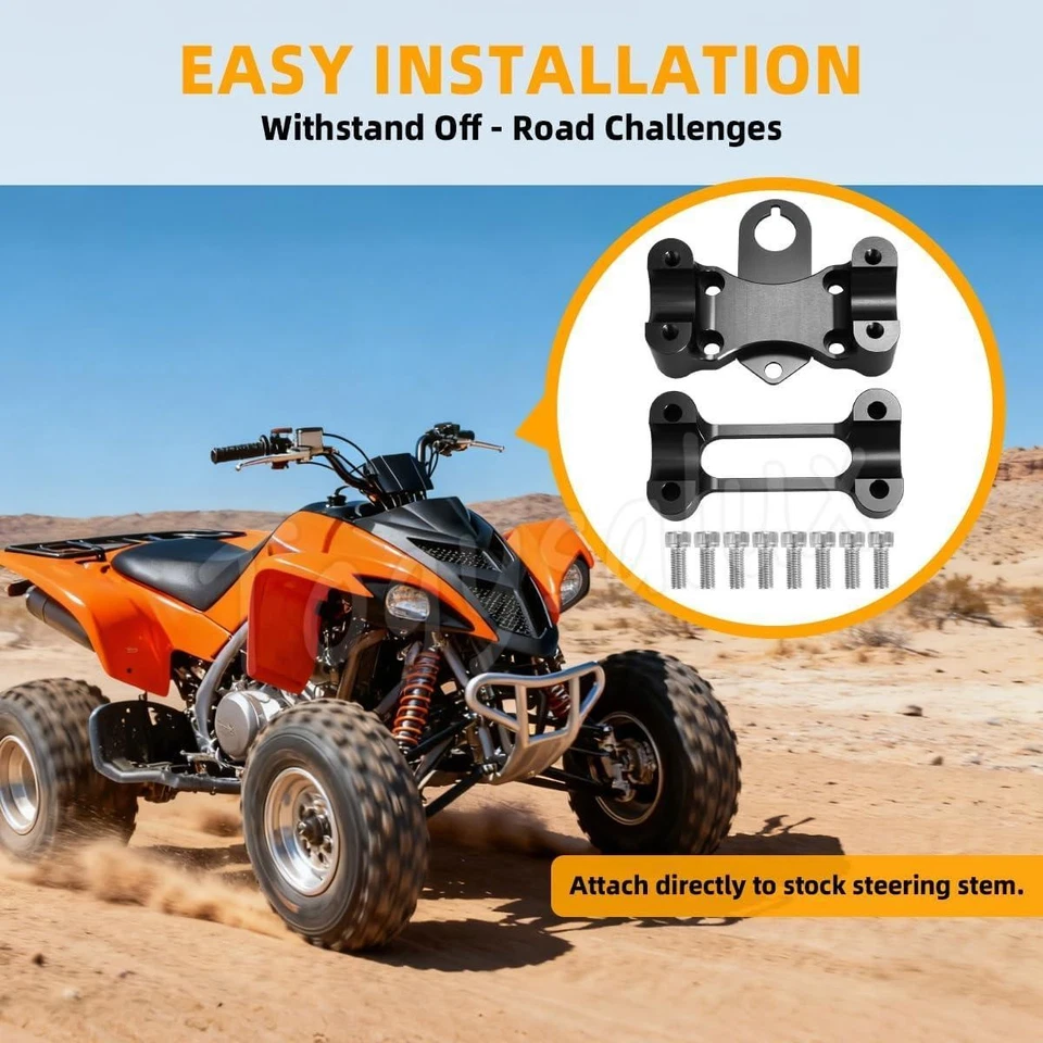 Billet Fat 1 1/8 Handlebar Bar Clamp Mount For Yamaha Banshee 350 1987-2006 ATV - Image 3 of 4