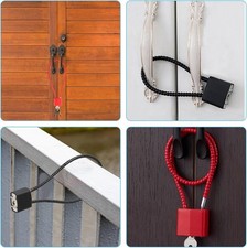 2x Heavy Duty Steel Cable Padlocks with Keys Long Shackle Flexible Rope Lock UK