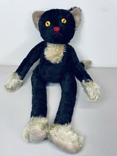 RARE Steiff Kater Kalac Black Mohair Cat Missing Button and Tag Fully Jointed