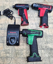 LOT of 3 Snap-on Tools - 2x Drivers, 1x Impact Wrench, 2x Battery, 1x Charger