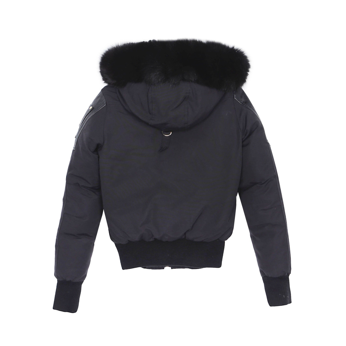 Moose Knuckles Black Fox Fur Trim Gold-plated Leather Patch Moose Knuckles Black Fox Fur Trim Gold-plated Leather Patch