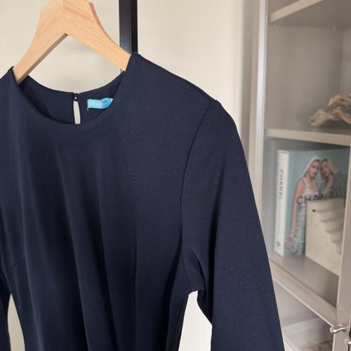 J. McLaughlin Valda Dress NEW Winter Navy Side Tie 3/4 Sleeves Pullover Small S - Bild 3 von 7