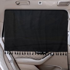LSTRAGY Car Window Shades with Tassel,2pcs Magnetic Side Sun Black