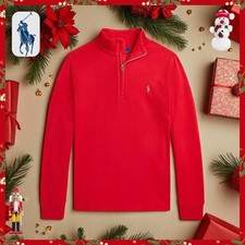 Polo Ralph Lauren Boys Cotton Interlock Quarter Zip Pullover Red Size XL 18-20 