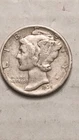 1935 Mercury silver dime coin, very fine condition, but you judge.   D2