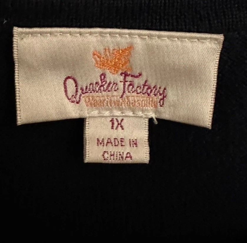 Quacker Factory Sweater Women 1X Santa Claus Christmas Tree Holiday Ugly Grandma - Image 4 of 4