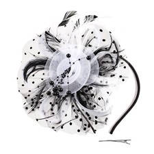 Fascinator Hat Flower Feather Mesh Veil Wedding Tea Party Cocktail Headwear