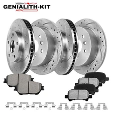 Front Rear Drilled Rotors Brake Pads for 2002 -2004 2005 2006 Toyota Camry 3.0L