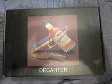 Gun Shaped Whiskey Decanter With Two Bullet Pierced Shot Glasses