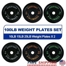 Premium Bumper Plates 10lb 15lb 25lb Pair Durable Rubber Olympic Weightlifting